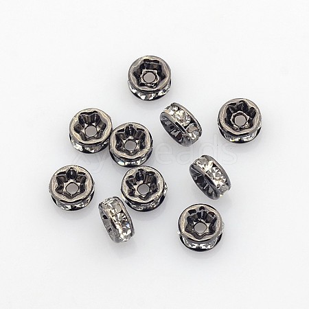Brass Rhinestone Spacer Beads X-RB-A014-Z5mm-01B-NF-1