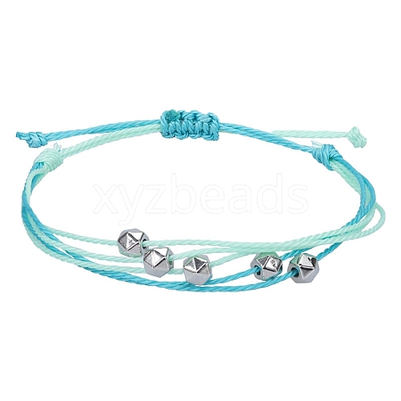 Boho Style Waxed Cord Multi-Strand Beaided Bead Bracelets PW-WG7DCC5-24-1