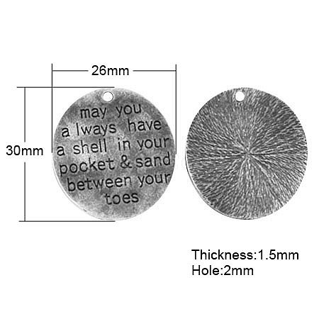 Tibetan Style Alloy Quote Pendants LS-TIBEP-A21550-AS-FF-1