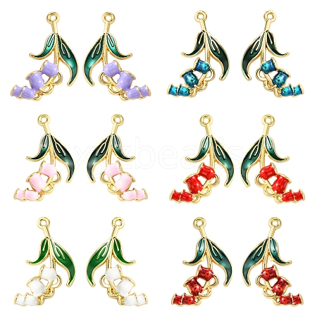 12Pcs 12 Styles Alloy Enamel Pendants ENAM-FS0001-89-1