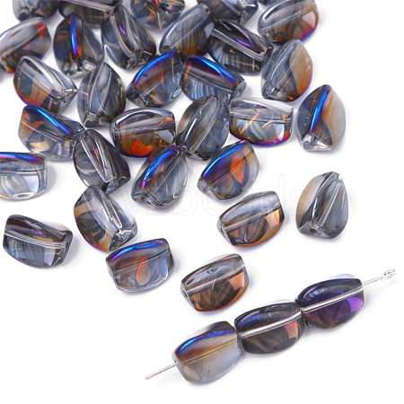 10Pcs Electroplate Transparent Glass Beads EGLA-WH0001-06E-1