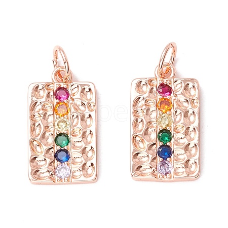 Brass Micro Pave Colorful Cubic Zirconia Pendants KK-B048-02RG-1