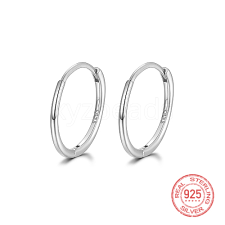 Anti-Tarnish Rhodium Plated 925 Sterling Silver Huggie Hoop Earrings IK9735-05-1