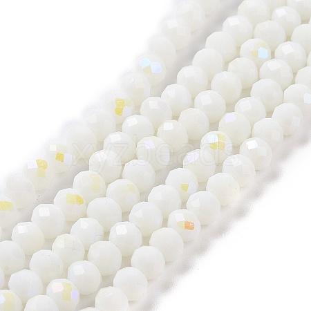 Electroplate Opaque Solid Color Glass Beads Strands EGLA-A034-P6mm-L17-1