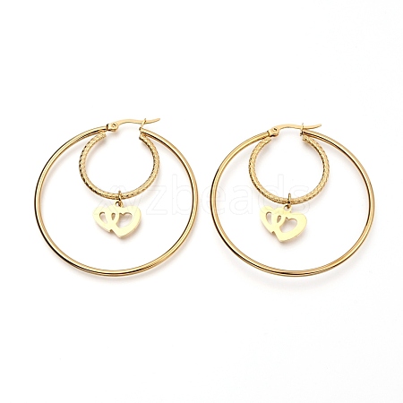 304 Stainless Steel Hoop Earrings EJEW-C501-03G-1