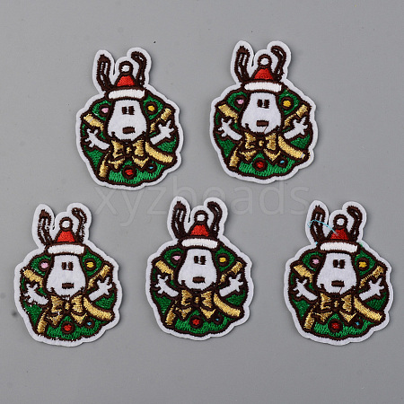 Christmas Computerized Embroidery Cloth Iron on/Sew on Patches X-DIY-S040-081-1
