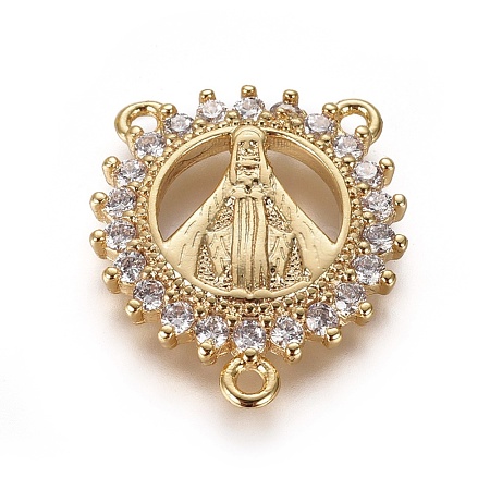 Brass Cubic Zirconia Chandelier Component Links ZIRC-F108-05G-1