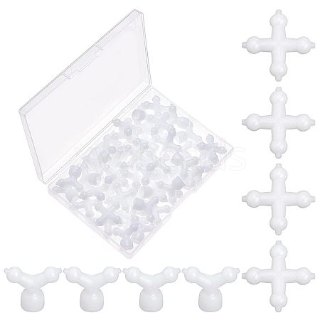 Olycraft 48Pcs 2 Style Plastic Toy Skeleton Joint Findings DIY-OC0009-55-1