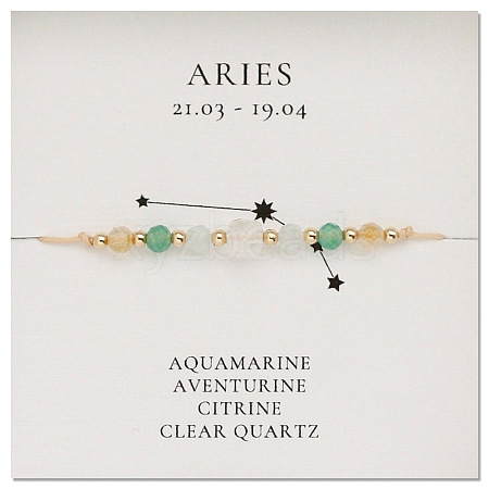 Natural stone constellation bracelet with 12 zodiac signs NR2952-1-1