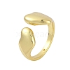 Heart Rack Plating Brass Open Cuff Rings RJEW-D080-01G-1