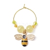 Bees & Honeycomb Alloy Enamel Wine Glass Charms AJEW-JO00220-4