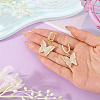 1Pair Brass Clear Cubic Zirconia Butterfly Hoop Earrings EJEW-TA0008-58-5