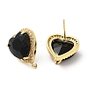 Rack Plating Brass Rhinestone Stud Earring Finding KK-C023-03C-2