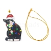 Christmas Cat Shape Acrylic Pendant Decoration HJEW-E007-01G-07-2