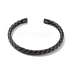 316 Surgical Stainless Steel Braided Open Cuff Bangles for Women BJEW-P319-02AS-2