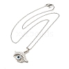 304 Stainless Steel Crystal Rhinestone Evil Eye Pendant Cable Chain Necklaces NJEW-Q002-03P-2