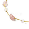 Natural Strawberry Quartz Beads Anklets Set for Girl Women AJEW-AN00450-03-10