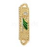 Brass Enamel Rectangle Saint Jude Connector Charms KK-M319-06G-03-1