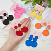 FIBLOOM 6 Pairs 6 Colors Spray Painted Alloy Dangle Stud Earrings for Women EJEW-FI0002-84-3