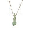 Dyed Natural Quartz Crystal Twist Teardrop Pendant Necklaces NJEW-JN04497-02-4