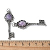 Key Brass Natural Lepidolite Big Pendants KK-D361-01AS-21-3