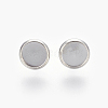 Tarnish Resistant Eco-Friendly 316 Surgical Stainless Steel Stud Earring Settings STAS-F181-01P-8mm-1