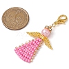 Angel Glass Seed Beads Pendants Decrotions HJEW-MZ00113-01-3