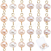 Natural Cultured Freshwater Pearl Potato Connector Charms PALLOY-SC00009-1