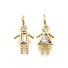 Brass Micro Pave Cubic Zirconia Pendants KK-D339-02G-10-1