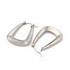 201 Stainless Steel Trapezoid Hoop Earrings with 304 Stainless Steel Pins for Women EJEW-B016-10P-2
