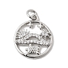 Brass Micro Pave Cubic Zirconia Pendants KK-P343-01C-P-1
