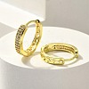 Brass Clear Cubic Zirconia Hoop Earrings EJEW-M047-17G-3