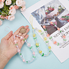 GOMAKERER 3Pcs 3 Colors Flower Plastic Beaded Mobile Phone Lanyard Wrist Strap FIND-GO0001-40-3