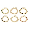 Bear Brass Micro Pave Cubic Zirconia Link Chain Bracelets for Women BJEW-K248-05G-2