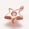 Brass Micro Pave Cubic Zirconia Charms ZIRC-E117-29RG-1