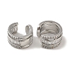 Rack Plating Brass Pave Clear Cubic Zirconia Ring Cuff Earrings for Women EJEW-P280-07P-2