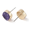 Natural Druzy Agate Stud Earrings EJEW-L168-02E-2