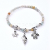 Natural Flower Amazonite Stretch Bracelets BJEW-JB05108-01-1