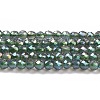 Electroplate Transparent Glass Beads Strands X-GLAA-H021-01A-FR01-2