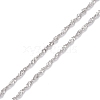 201 Stainless Steel Virgin Cross Pendant 304 Stainless Steel Singapore Chain Rosary Bead Necklaces for Women Men NJEW-JN05436-5