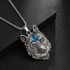 Zinc Alloy with Glass Pendant Necklaces NJEW-M211-09ASP-2