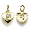 Brass Micro Pave Clear Cubic Zirconia Charms KK-N227-34F-NF-1