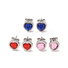 3 Pairs 3 Colors 304 Stainless Steel Heart Stud Earrings for Women EJEW-K279-07P-02-2