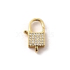 Brass Micro Pave Clear Cubic Zirconia Lobster Claw Clasps KK-A266-24C-G-1