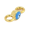 Rack Plating Brass Enamel Evil Eye Connector Charms KK-A234-031G-3