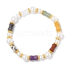 Bamboo Natural Mixed Gemstone Bead Stretch Bracelets PW-WGA2F67-01-1