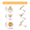 SUPERFINDINGS 12Pcs 3 Style Brass Stud Earring Findings KK-FH0004-86-2