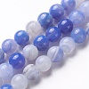 Natural Banded Agate Beads Strands G-P434-09A-A-2