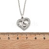 304 Stainless Steel Crystal Rhinestone Heart Pendant Cable Chain Necklaces for Women NJEW-Z056-01C-P-5