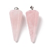 Natural Rose Quartz Pendants G-G848-01P-06-3